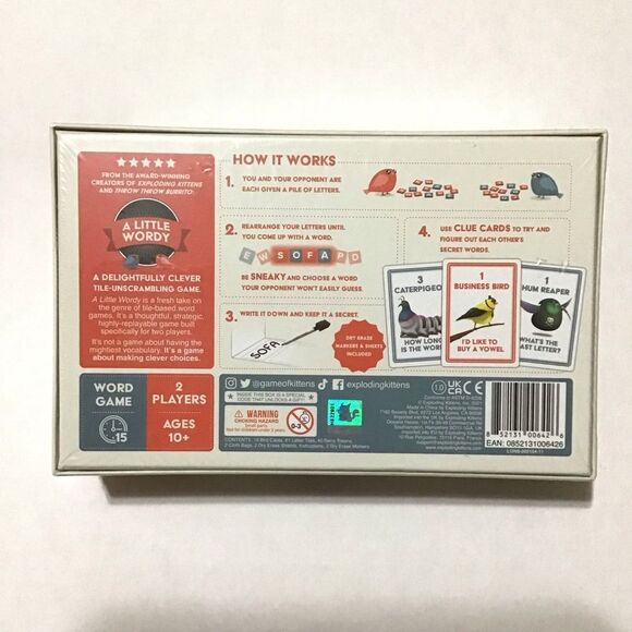 A Little Wordy Exploding Kittens Tile Word Game NEW - Picture 2 of 4